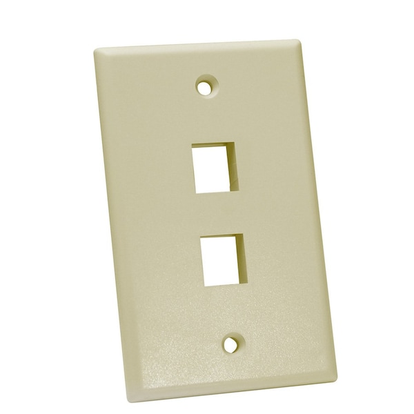 Quest Technology International Keystone Wall Plate, Single-Gang - 2 Port, Ivory NFP-1027 - main
